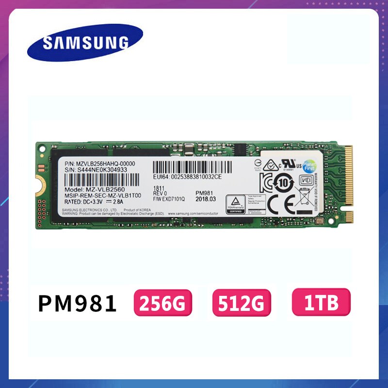 Ｚ-SSD M.2 PM981 256GB 512GB 1 ׶Ʈ, ָ ..